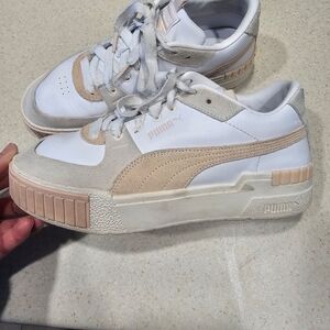 Puma White and Pink Sneakers